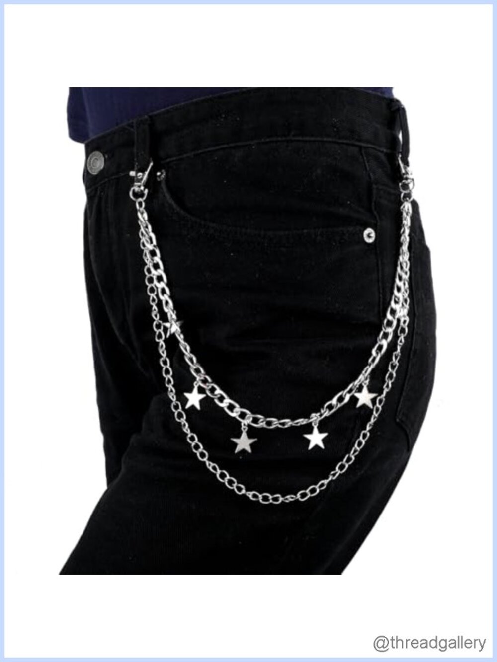 Layered Star Waist Chain Hip Hop Jeans Belt Chain Alloy Body Jewelry